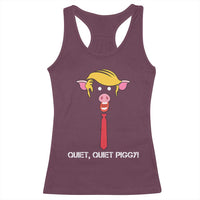 Quiet Quiet Piggy Meme Racerback Tank Top Anti Authoritarian Political Gag Gift - Wonder Print Shop