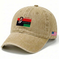 Motivational Malcolm X Quote Washed Cotton Baseball Cap Black History Month Gift