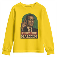 Fight Like Malcolm X Youth Sweatshirt Black History Month Inspirational Gift - Wonder Print Shop