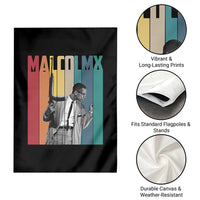 Malcolm X Garden Flag Retro Portrait Black Empowerment Heritage Gift - Wonder Print Shop