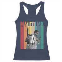 Malcolm X Racerback Tank Top Retro Portrait Black Empowerment Heritage Gift - Wonder Print Shop