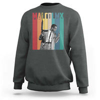 Malcolm X Sweatshirt Retro Portrait Black Empowerment Heritage Gift - Wonder Print Shop