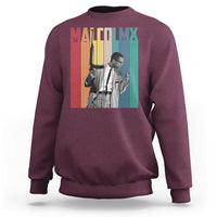 Malcolm X Sweatshirt Retro Portrait Black Empowerment Heritage Gift - Wonder Print Shop