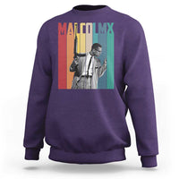 Malcolm X Sweatshirt Retro Portrait Black Empowerment Heritage Gift - Wonder Print Shop