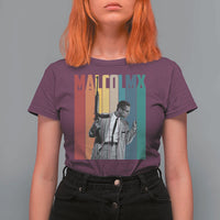 Malcolm X T Shirt For Women Retro Portrait Black Empowerment Heritage Gift - Wonder Print Shop