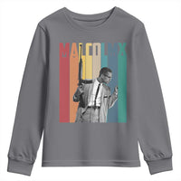 Malcolm X Youth Sweatshirt Retro Portrait Black Empowerment Heritage Gift - Wonder Print Shop