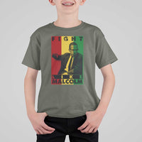 Fight Like Malcolm X T Shirt For Kid African American Pride Gift - Wonder Print Shop