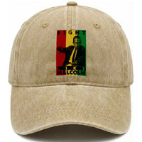 Fight Like Malcolm X Washed Cotton Baseball Cap African American Pride Gift