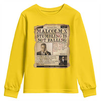 Malcolm X Youth Sweatshirt Stumbling Is Not Falling Civil Rights Leader TS12