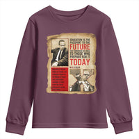 Education Is The Passport To The Future Malcolm X Wisdom Youth Sweatshirt - Wonder Print Shop
