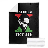 Malcolm X Try Me Throw Blanket American Civil Rights Leader Quote - Wonder Print Shop