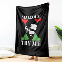 Malcolm X Try Me Throw Blanket American Civil Rights Leader Quote - Wonder Print Shop
