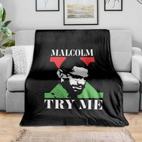 Malcolm X Try Me Throw Blanket American Civil Rights Leader Quote - Wonder Print Shop