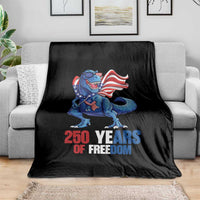 Funny Patriotic Dinosaur Throw Blanket 250 Years Of Freedom