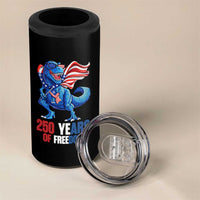 Funny Patriotic Dinosaur 4 in 1 Can Cooler Tumbler 250 Years Of Freedom