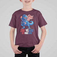 Funny Patriotic Dinosaur T Shirt For Kid 250 Years Of Freedom