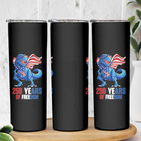 Funny Patriotic Dinosaur Skinny Tumbler 250 Years Of Freedom