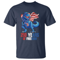 Funny Patriotic Dinosaur T Shirt 250 Years Of Freedom