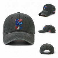 Funny Patriotic Dinosaur Washed Cotton Baseball Cap 250 Years Of Freedom