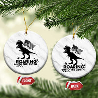 Funny Patriotic Dinosaur Ceramic Ornament Roaring Into The 250th Anniversary
