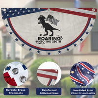 Funny Dinosaur Patriotic Fan Flag Roaring Into The 250th Anniversary