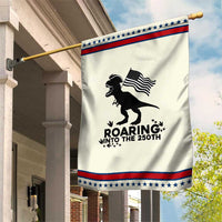 Funny Patriotic Dinosaur Garden Flag Roaring Into The 250th Anniversary