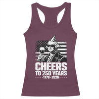 Funny George Washington Cheers To 250 Years Racerback Tank Top