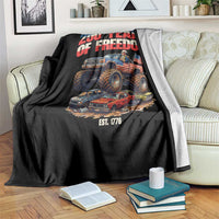 Funny George Washington Monster Truck Throw Blanket America 250th Anniversary
