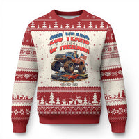 Funny George Washington Monster Truck Ugly Christmas Sweater America 250th Anniversary