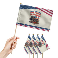 Funny George Washington Monster Truck Patriotic Handheld Flag America 250th Anniversary