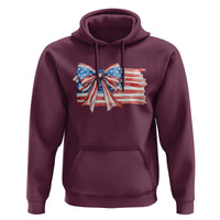 Patriotic American Flag Bow Hoodie Gift For Women