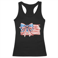 Patriotic American Flag Bow Racerback Tank Top Gift For Women