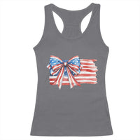Patriotic American Flag Bow Racerback Tank Top Gift For Women