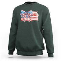 Patriotic American Flag Bow Sweatshirt Gift For Women