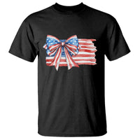 Patriotic American Flag Bow T Shirt Gift For Women