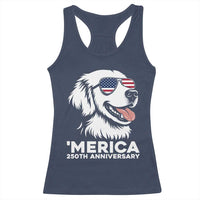 Merica Golden Retriever Lover Racerback Tank Top 250th Anniversary Gift