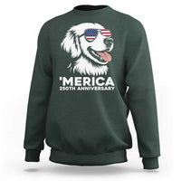 Merica Golden Retriever Lover Sweatshirt 250th Anniversary Gift