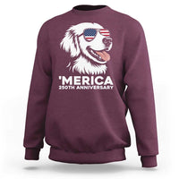 Merica Golden Retriever Lover Sweatshirt 250th Anniversary Gift