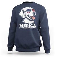 Merica Golden Retriever Lover Sweatshirt 250th Anniversary Gift
