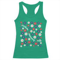 Freedom Democracy Truth Racerback Tank Top Patriotic Floral