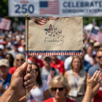 Butterfly Of Freedom American Pride Patriotic Handheld Flag