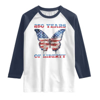 Patriotic Butterfly Raglan Shirt 250 Years Of Liberty
