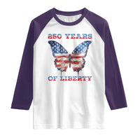 Patriotic Butterfly Raglan Shirt 250 Years Of Liberty