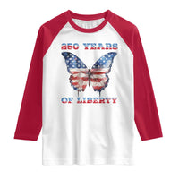 Patriotic Butterfly Raglan Shirt 250 Years Of Liberty