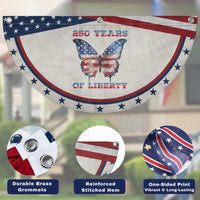 Red White Blue Butterfly Patriotic Fan Flag 250 Years Of Liberty