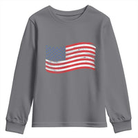 Vintage Patriotic American Flag Dog And Cat Paw Youth Sweatshirt Gift For Pet Lover