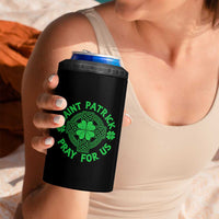 Saint Patrick Pray For Us 4 in 1 Can Cooler Tumbler St Patricks Day Celtic Cross