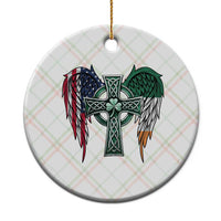 Patriotic Irish American Cross Ceramic Ornament St Patricks Day Religious Gift