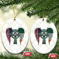 Patriotic Irish American Cross Ceramic Ornament St Patricks Day Religious Gift