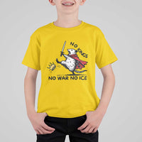 Funny Opossum Warrior Political Gift T Shirt For Kid No Kings No Wars No Ice